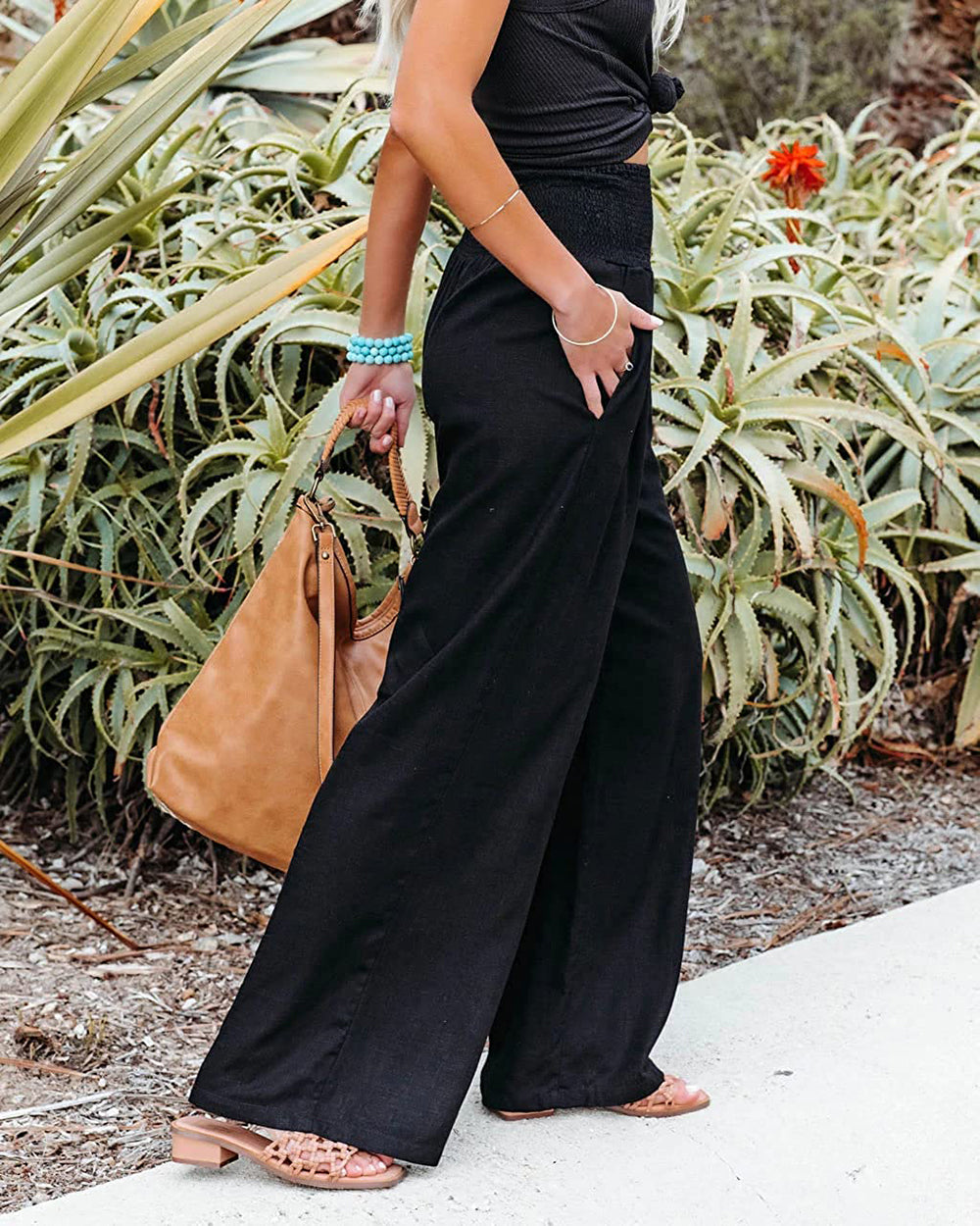 Sandra | Pantalón Palazzo – Cintura Alta y Elegancia Fluida