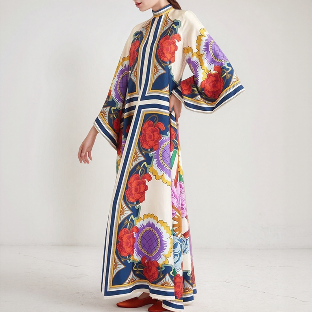 Djamila | Maxi Kaftan Mekko Boheemi – Rentoutunut ja Virtaava Eleganssi