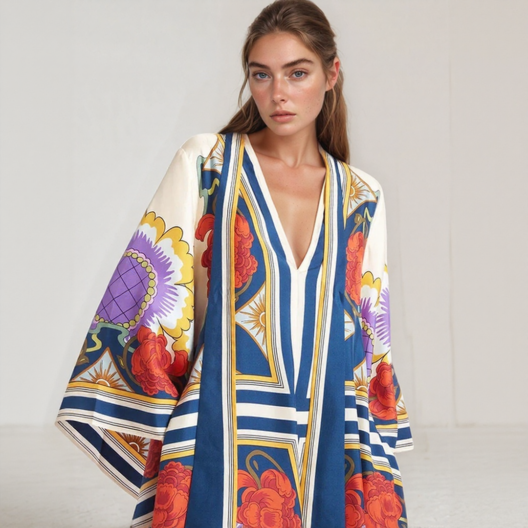 Djamila | Maxi Kaftan Mekko Boheemi – Rentoutunut ja Virtaava Eleganssi