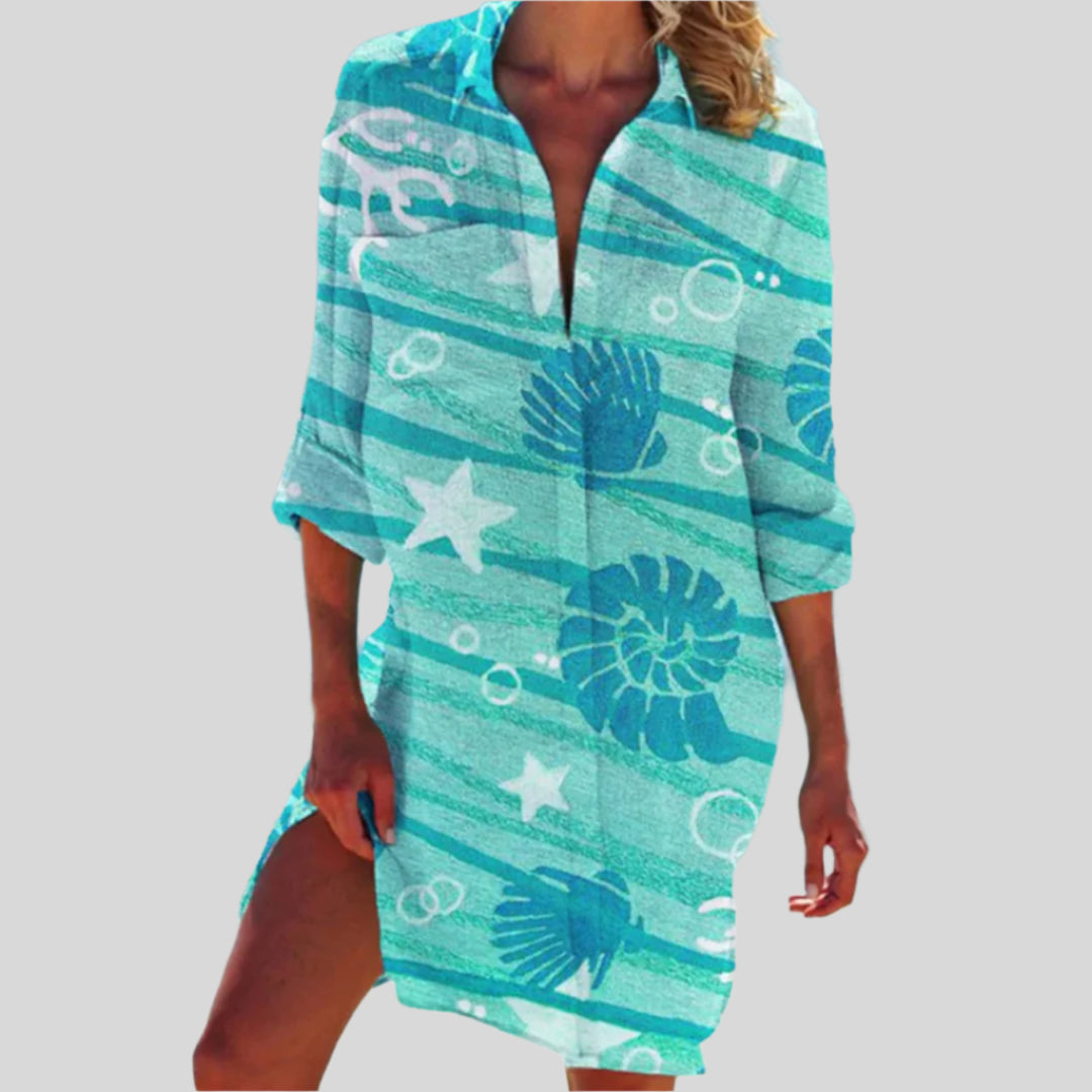 Olivia | Vestido Botonado de Verano con Mangas Largas