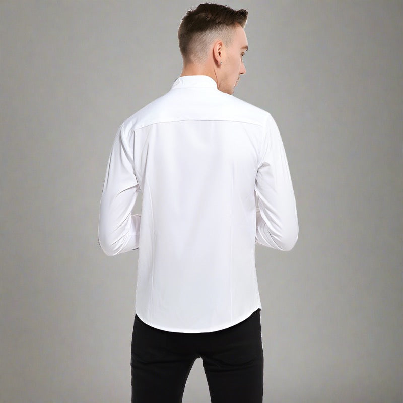 Massimo | Skjorte for menn med asymmetrisk design og offiserkrage