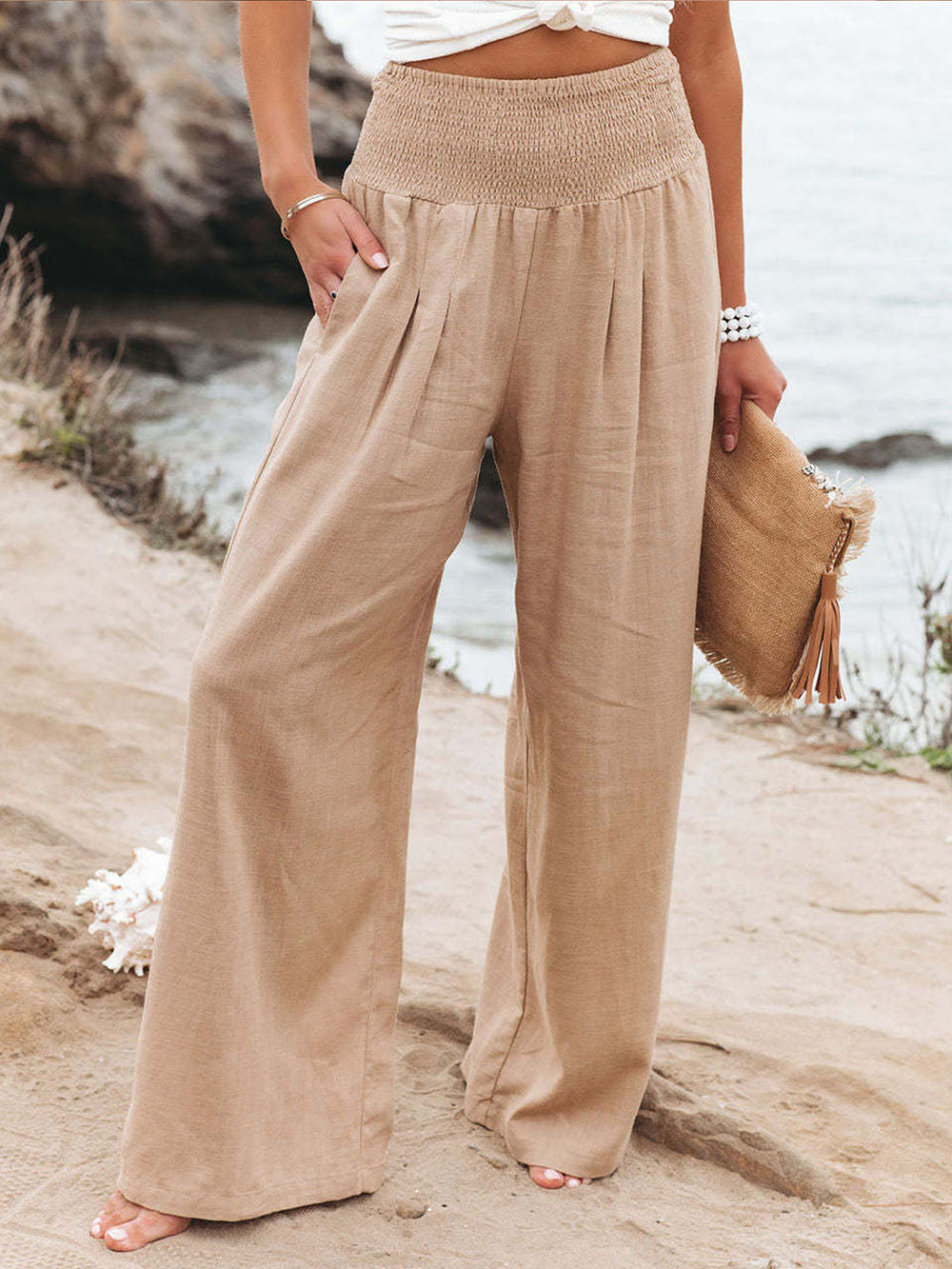 Sandra | Pantalón Palazzo – Cintura Alta y Elegancia Fluida