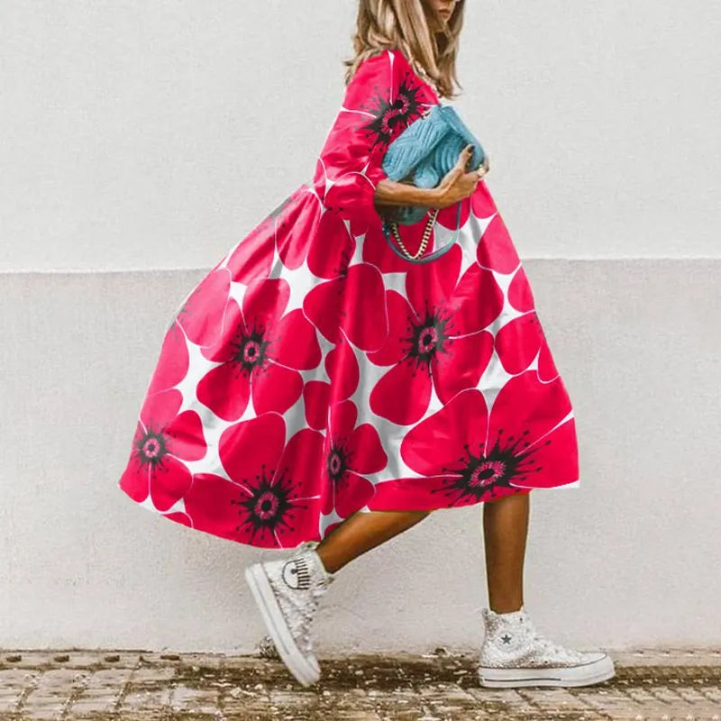Sybille | Robe Ample À Fleurs – Style Estival