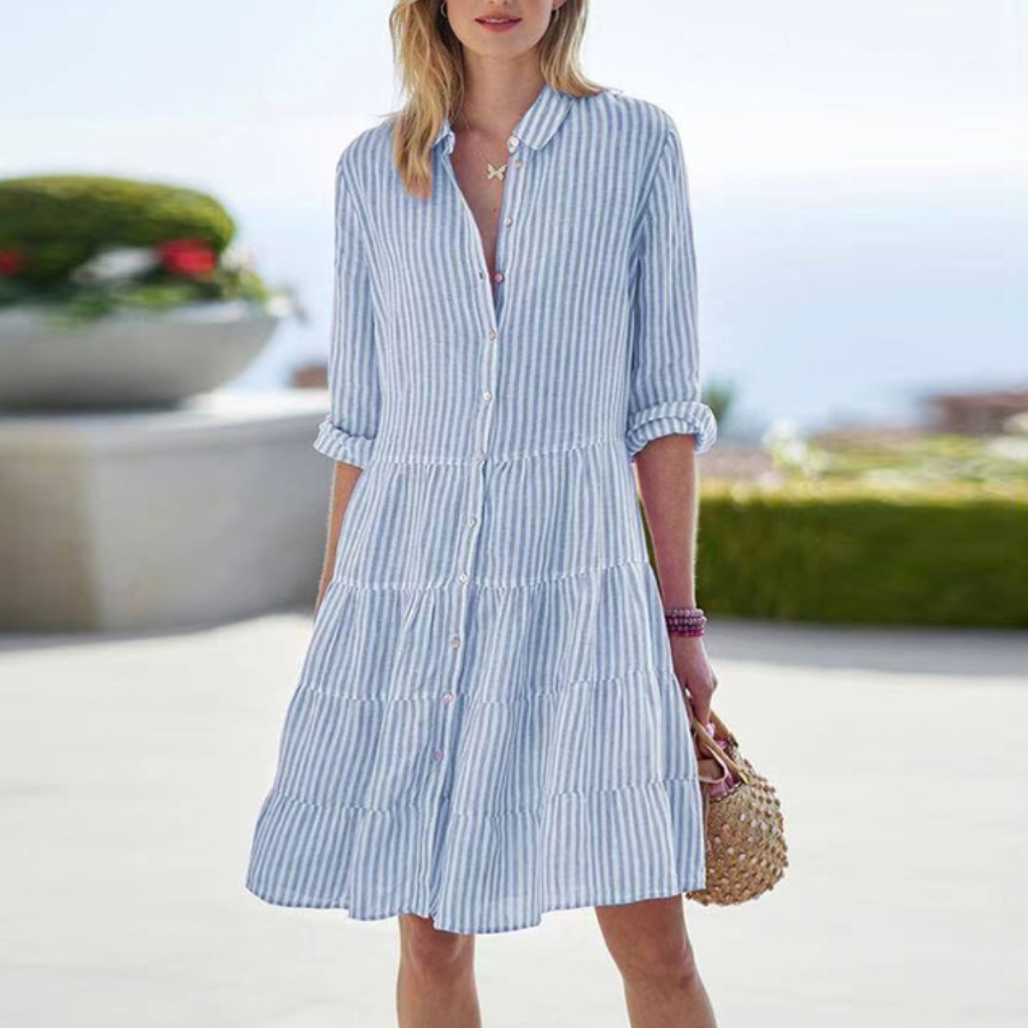 Joana | Abito Estivo a Righe – Eleganza Informale e Leggerezza