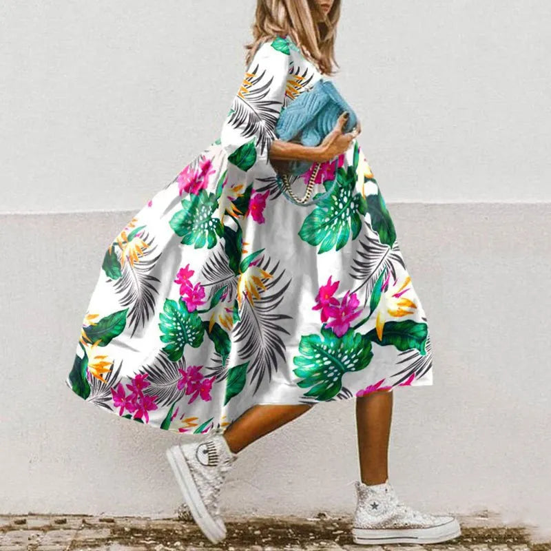Sybille | Robe Ample À Fleurs – Style Estival