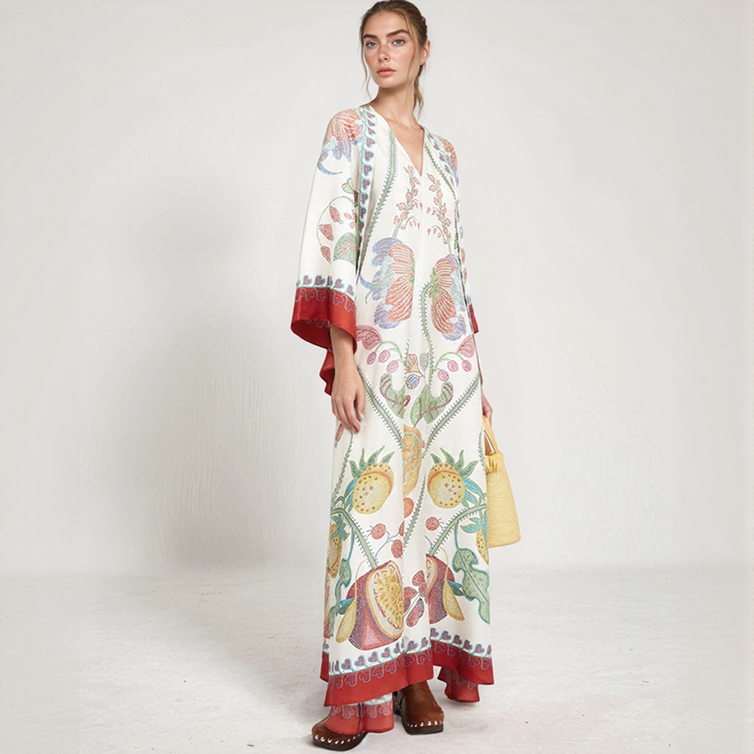 Djamila | Maxi Kaftan Mekko Boheemi – Rentoutunut ja Virtaava Eleganssi