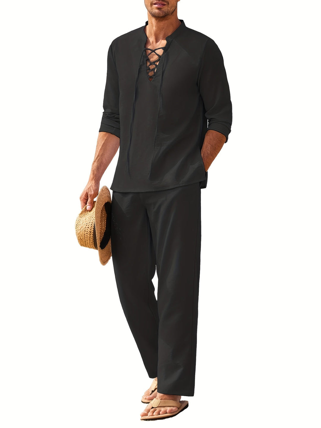 Nicolas | Set Boheemse Chic – Hoge Top & Vloeiende Broek