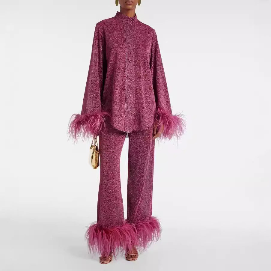 Oceana | Women's Set – Feather Detail and Trendy Style