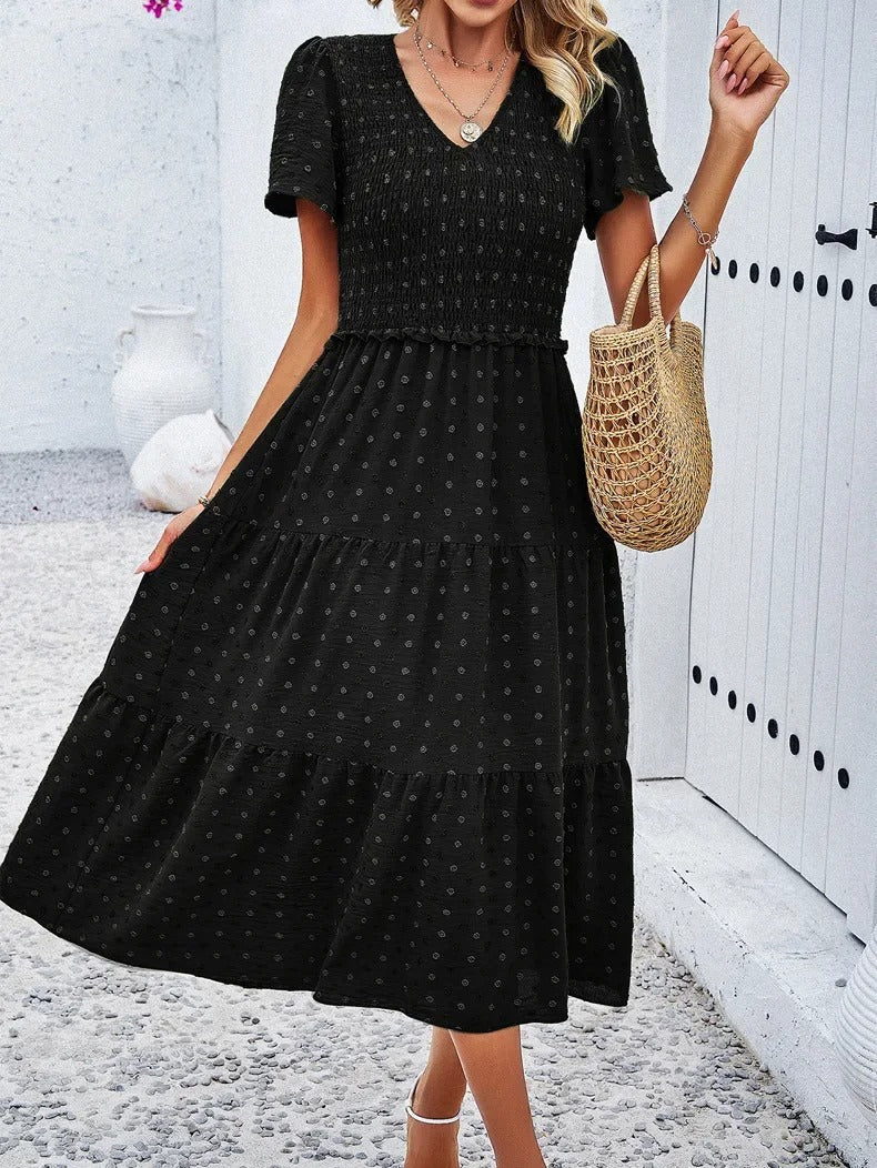 Sophie | Chic Bohemian Dress with Short Sleeves 