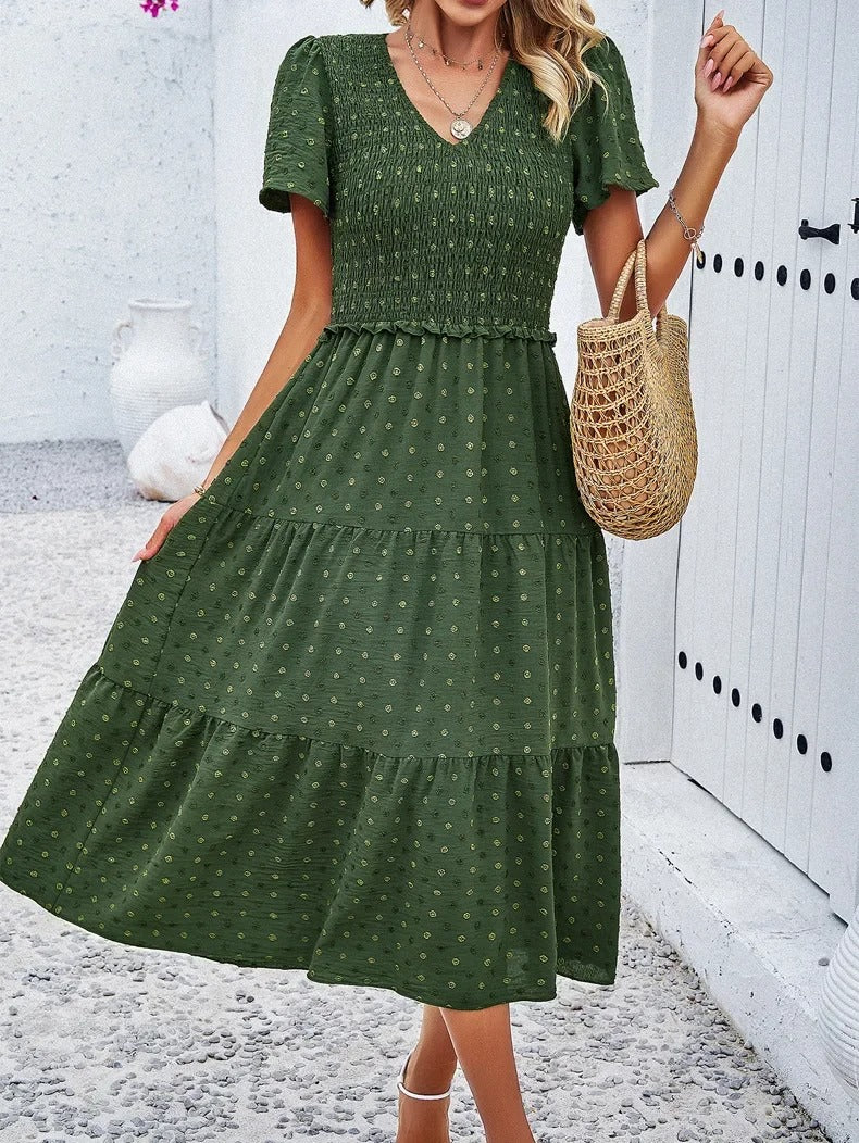 Sophie | Chic Bohemian Dress with Short Sleeves 