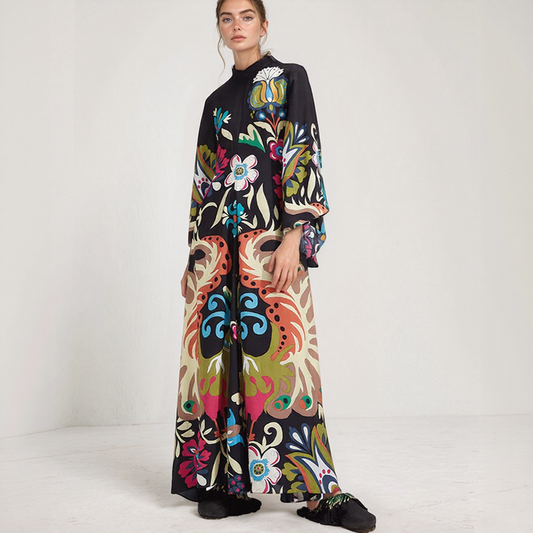 Djamila | Maxi Kaftan Mekko Boheemi – Rentoutunut ja Virtaava Eleganssi 