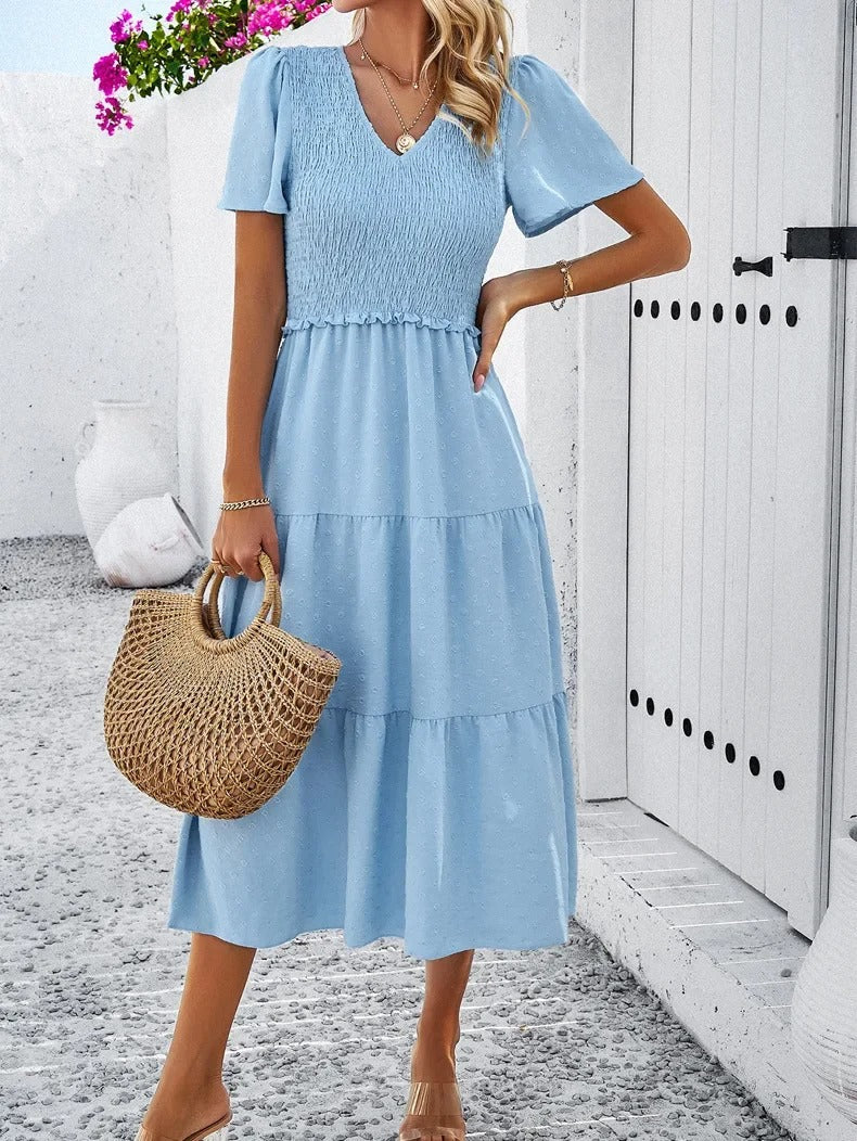 Sophie | Chic Bohemian Dress with Short Sleeves 