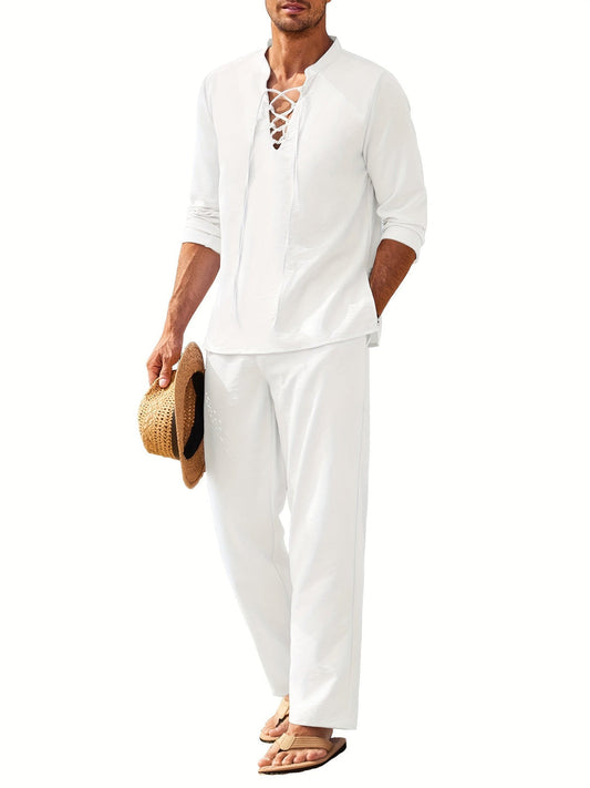 Nicolas | Set Bohème Chic – Top Lacé & Pantalone Fluido 