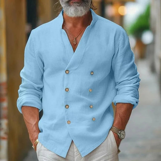 Gédéon | Men's Shirt with Cross Buttoning – Trendy and Elegant Style 