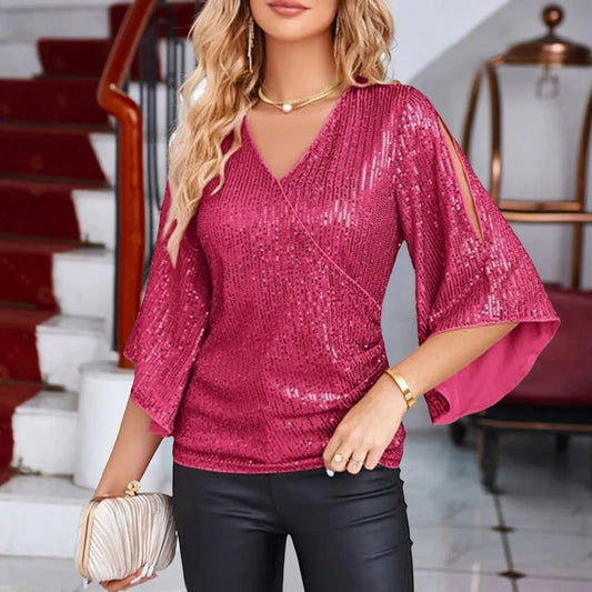 Céline | Glamour Blúz – Harangujjú és Csillogó Részletekkel 
