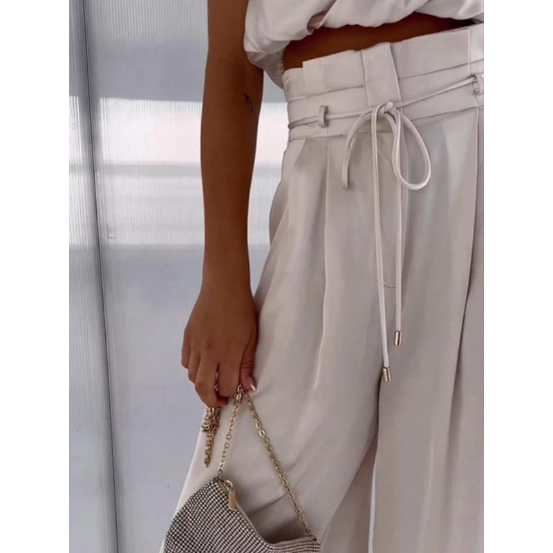Marine | Ensemble Chic – Top Asimmetrico e Pantaloni Fluidi 