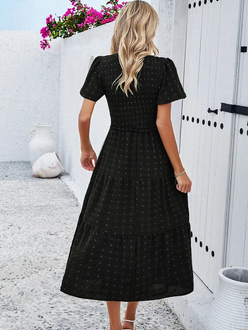 Sophie | Chic Bohemian Dress with Short Sleeves 