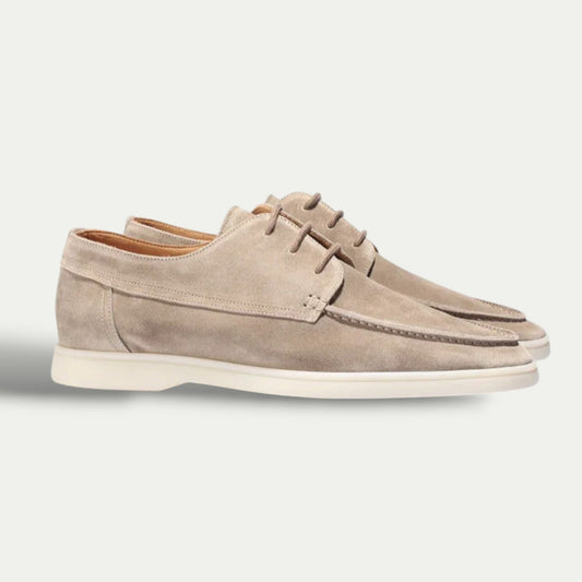 Louis| Lässige Schuhe – Mokassins aus Wildleder mit eleganten Schnürsenkeln 