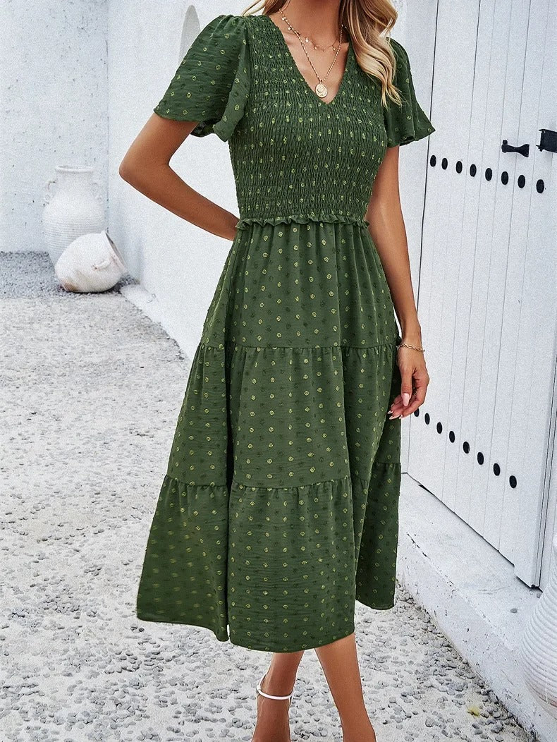 Sophie | Chic Bohemian Dress with Short Sleeves 