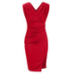 Elora | Abito Midi Elegante – Scollatura a V e Taglio Sottile Fisarmonica 