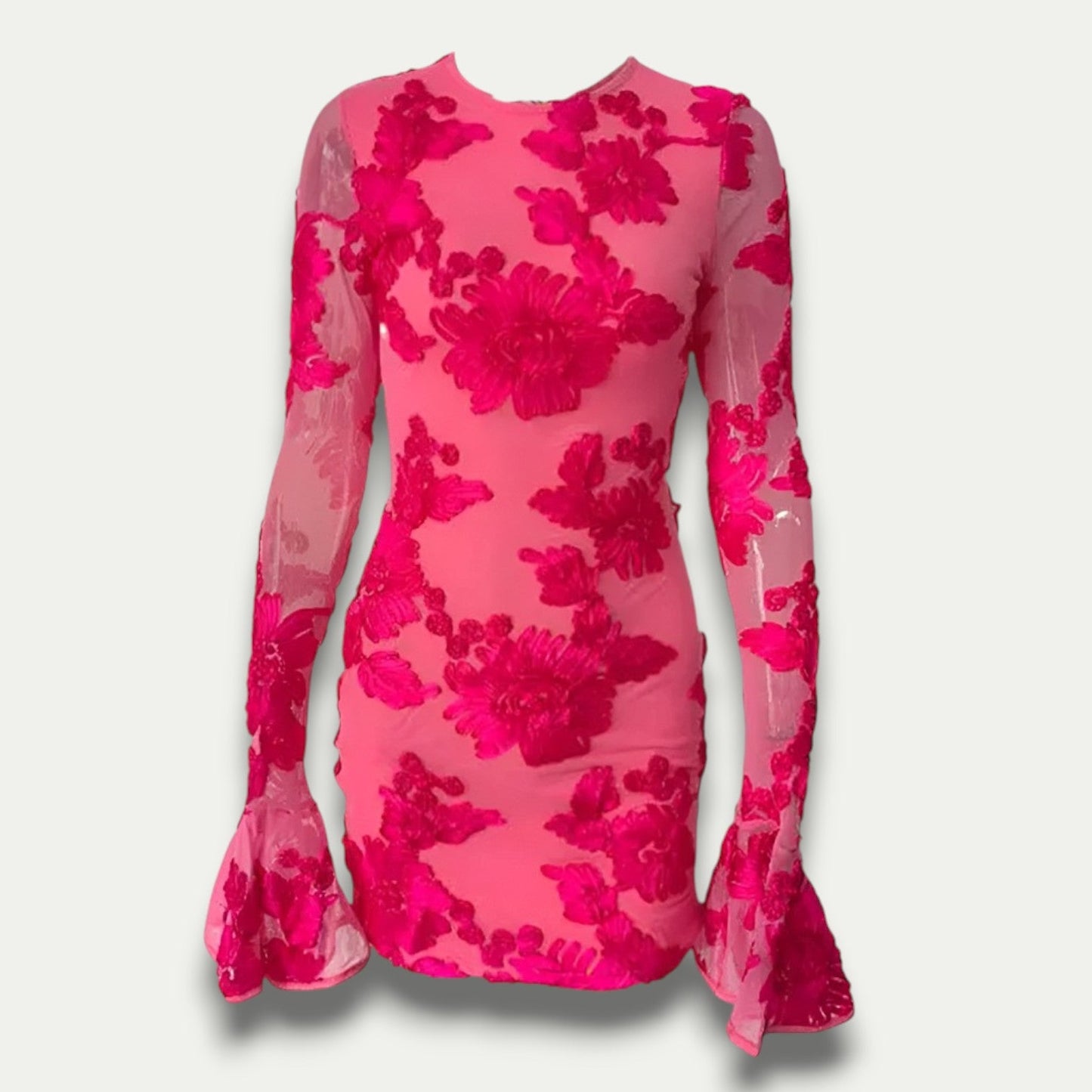 Amaya | Elegant Midi Kjole – Åben Ryg Og Broderede Detaljer 