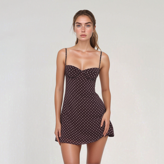 Béatrice | Vestido Corto de Lunares – Patrón de Chocolate para un Estilo Vintage Chic 