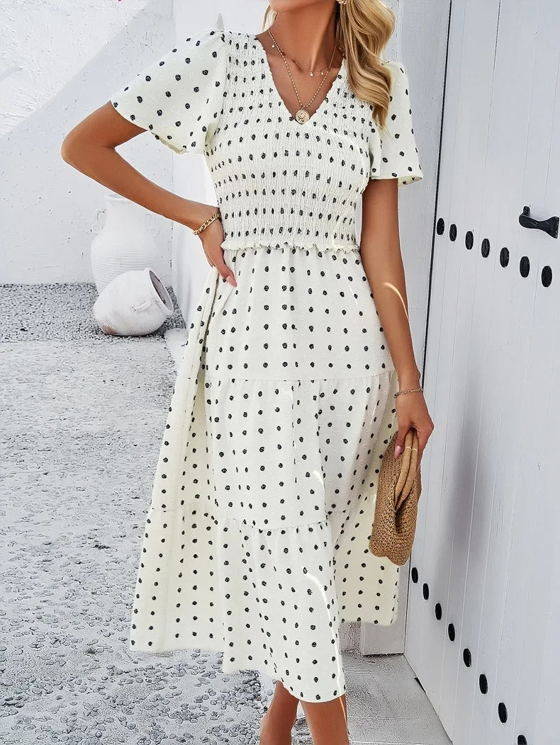 Sophie | Chic Bohemian Dress with Short Sleeves 