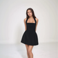 Sandra | Rochie Mini de Vară – Decolteu Halter și Volum Fluid 