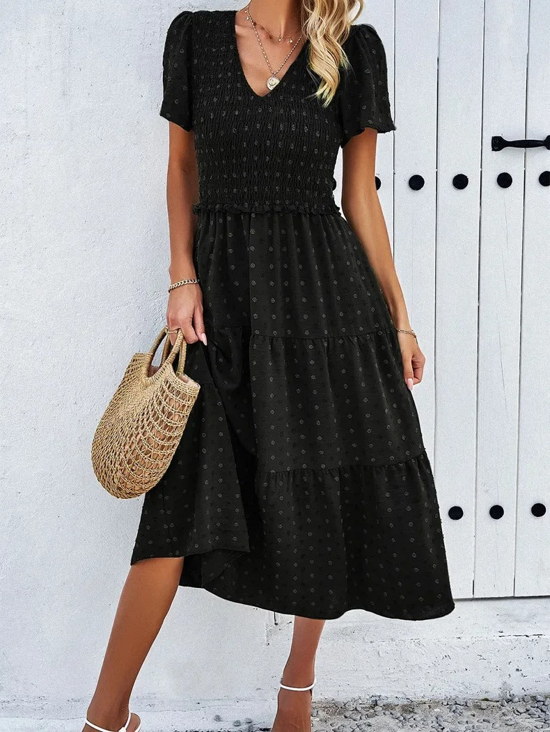 Sophie | Chic Bohemian Dress with Short Sleeves 