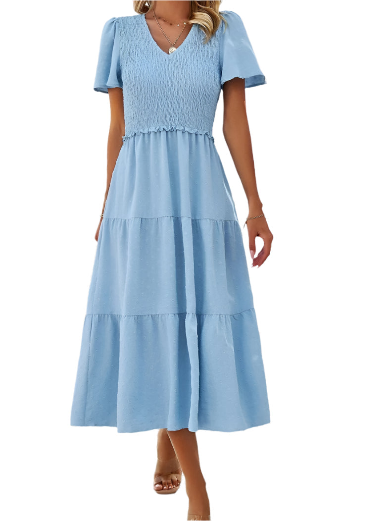 Sophie | Chic Bohemian Dress with Short Sleeves 