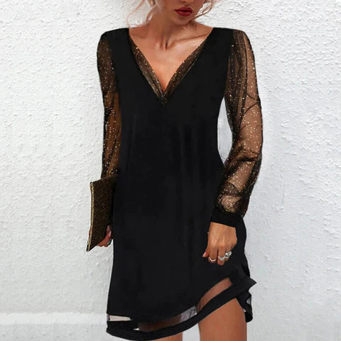 Aurore | Rochie Midi De Seară – Efect Dantelă Și Strălucire Discretă 