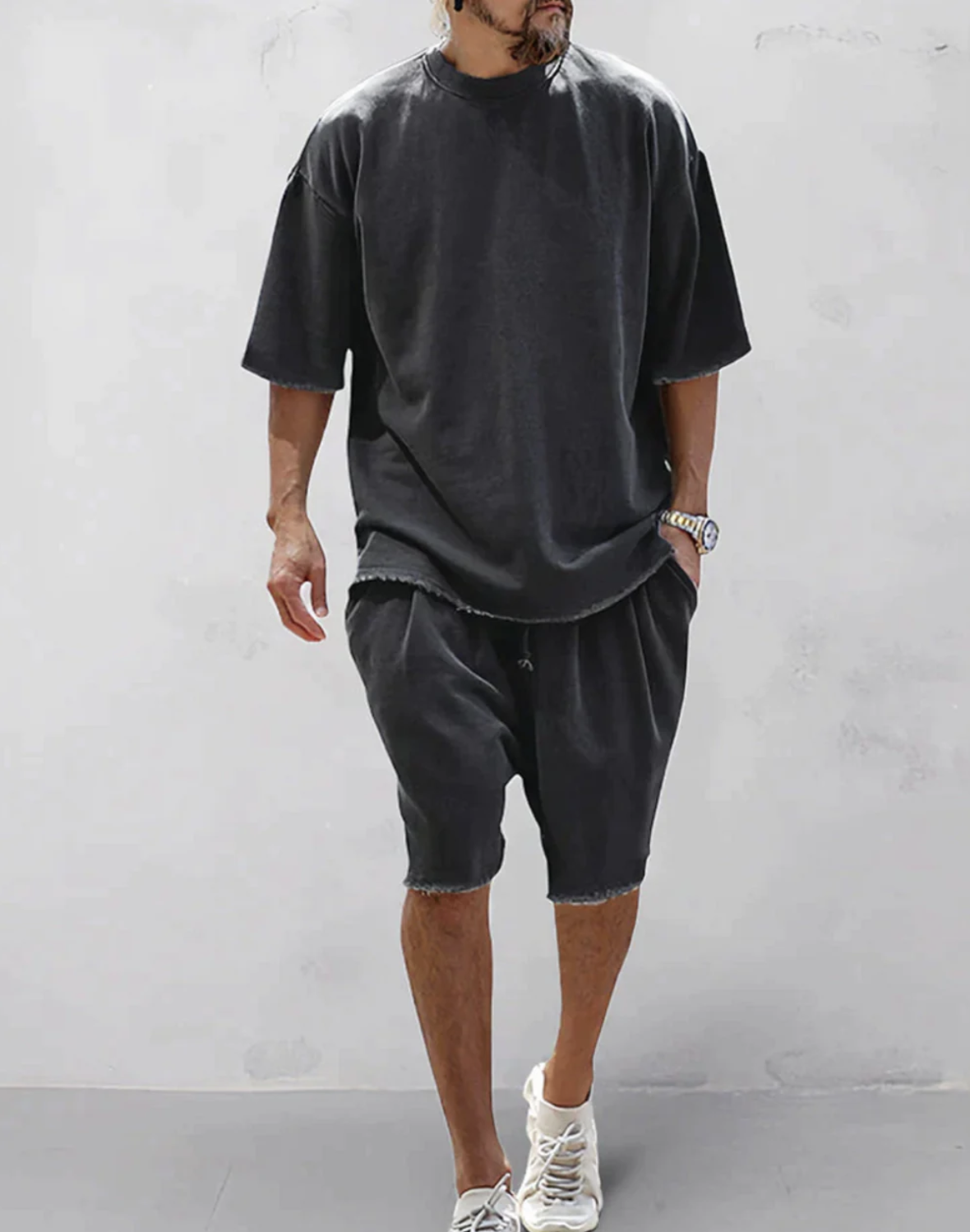 Adrien|Souprava oversized trička a šortek pro pohodlný a stylový vzhled 