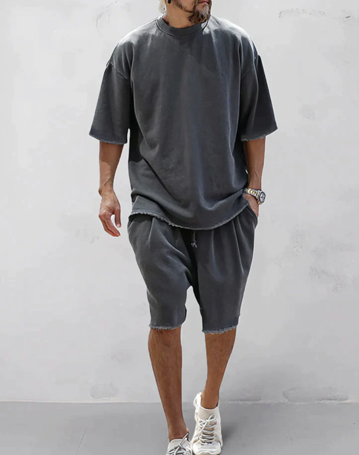 Adrien|Souprava oversized trička a šortek pro pohodlný a stylový vzhled 