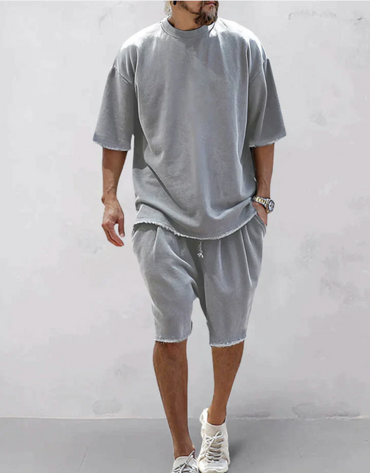 Adrien|Souprava oversized trička a šortek pro pohodlný a stylový vzhled 