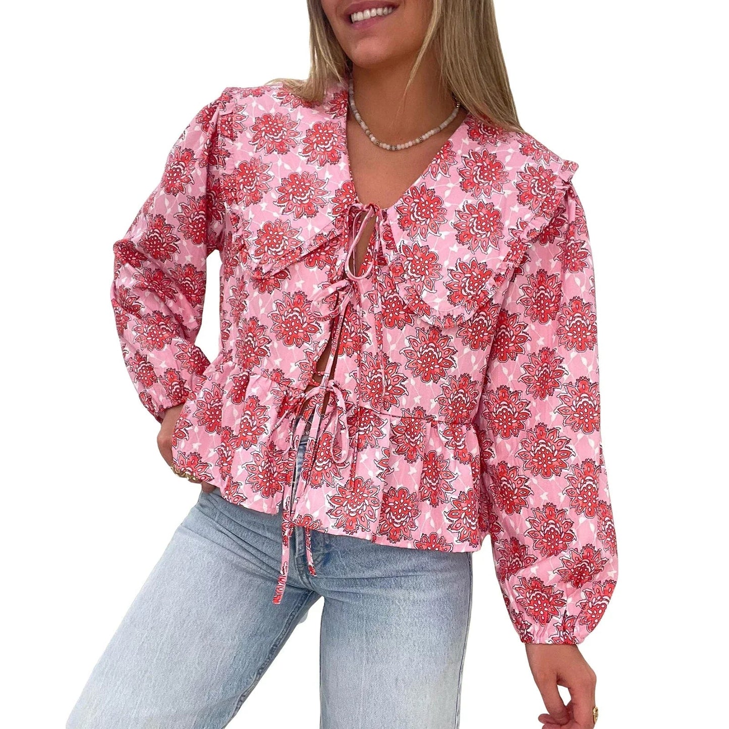 Nina | Bluse Elegant med Blomsterdesign 