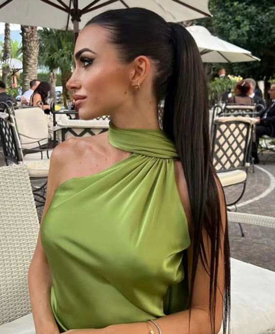 Jade | Lang Festkjole Med Drapering 