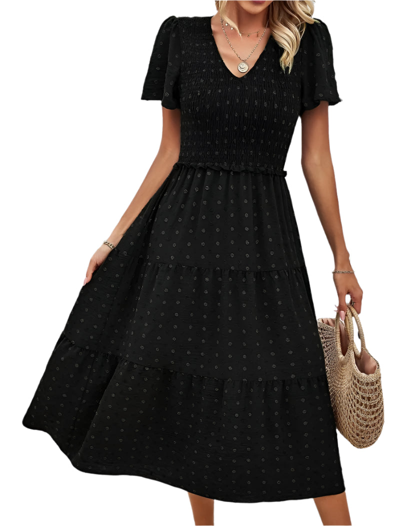 Sophie | Chic Bohemian Dress with Short Sleeves 