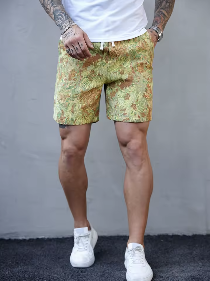 Thomas|Kurze Blumen Sommer Herren Stil Bequem 