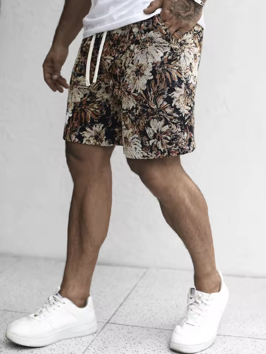 Thomas|Kurze Blumen Sommer Herren Stil Bequem 