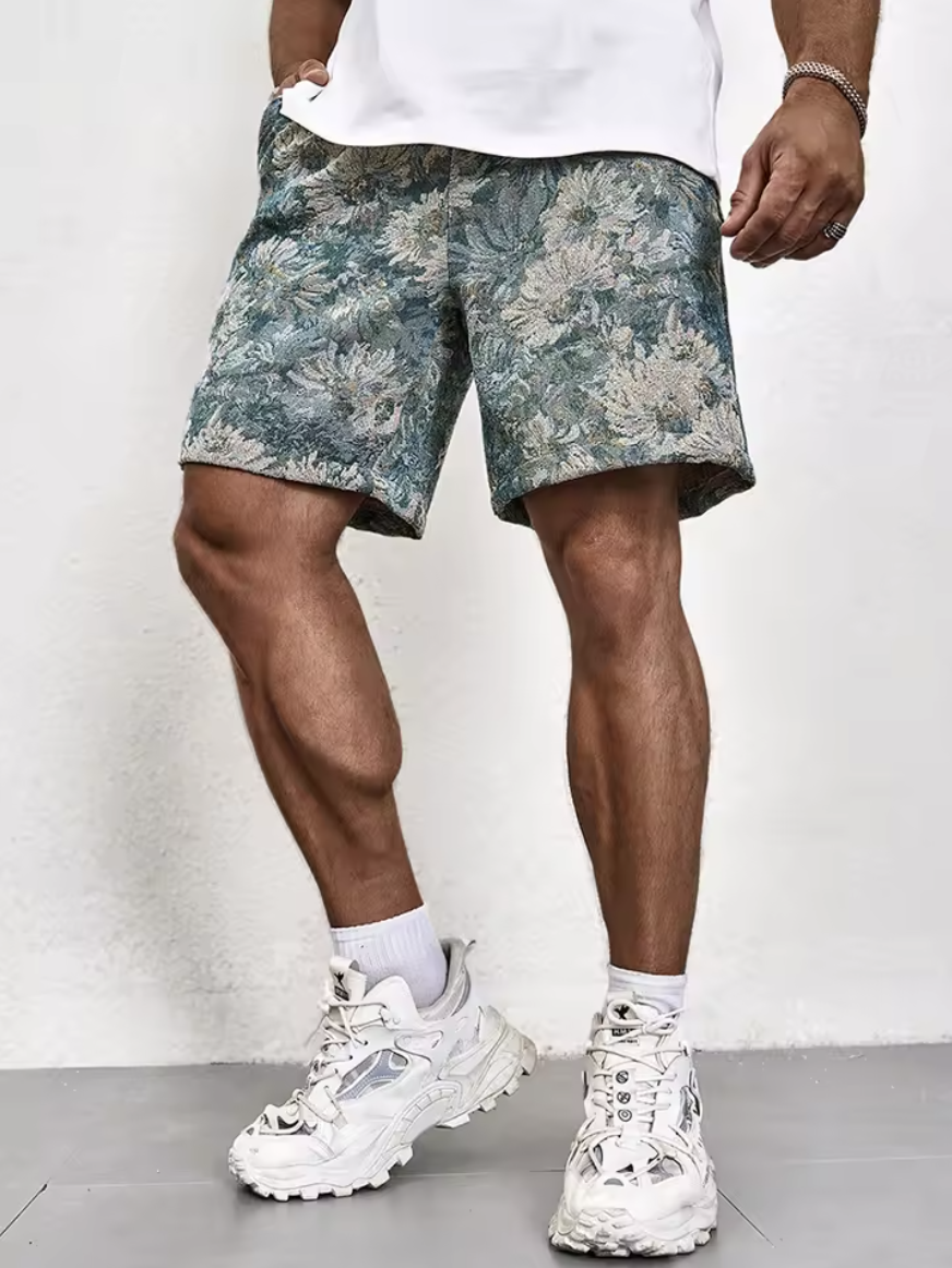 Thomas|Kurze Blumen Sommer Herren Stil Bequem 