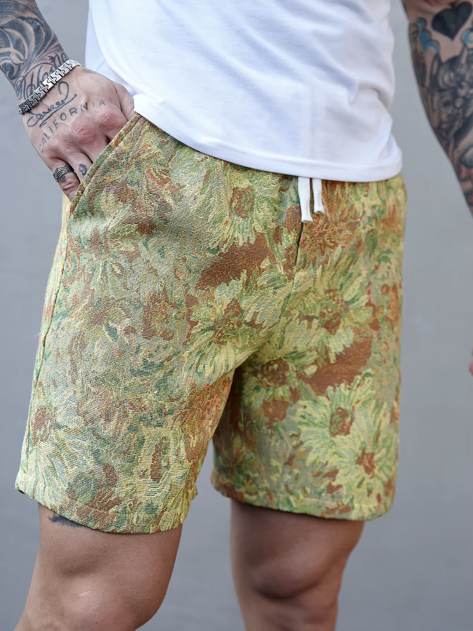 Thomas|Kurze Blumen Sommer Herren Stil Bequem 